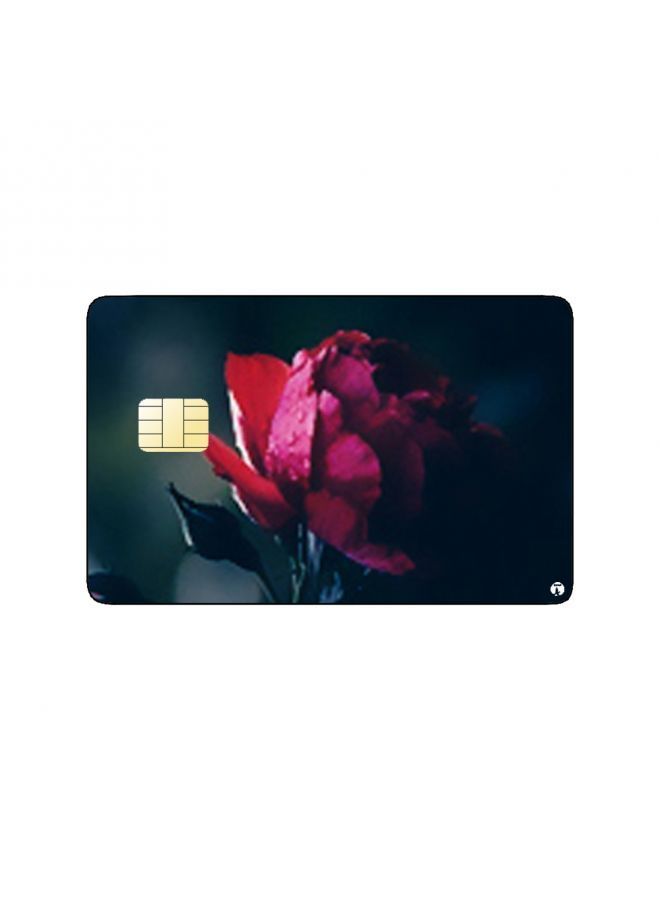 RKN PRINTED BANK CARD STICKER Beautiful Red Rose Picture - Image 2