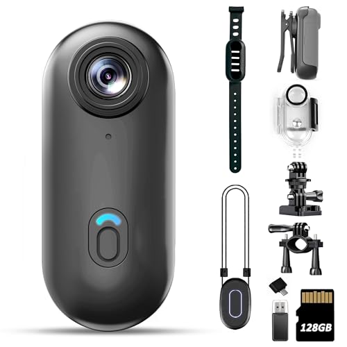 Catchallway 4K 128GB Mini Body Camera - Magnetic Thumb-Sized Action Cam with Video & Audio Recording, Hands-Free, Waterproof, Suitable for Vlog Creation, Work Record, Pet Walking, Travel Shooting & Daily Use - Image 1