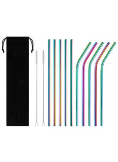 INKBIRD Reusable Metal Straw 10 PCS Portable Stainless Steel Drinking Straws 2 Cleaning Brush and Travel Case Included  - Image 1
