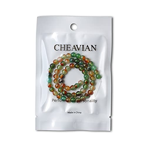 CHEAVIAN 60PCS 6mm Peacock Agate Round Loose Beads for Jewelry Making DIY Materials 1 Strand 15" - Image 5