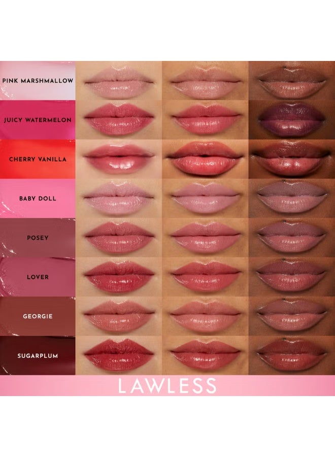 LAWLESS BEAUTY Forget the Filler Lip-Plumping Line-Smoothing Tinted Lip Balm - Pink Marshmallow - Image 3