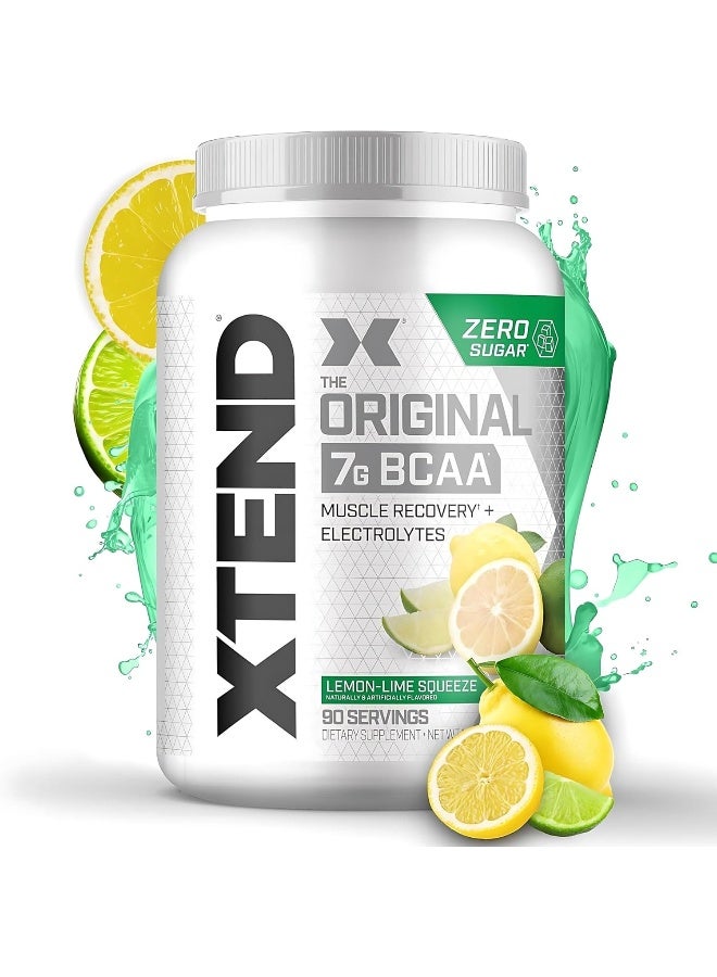 XTEND Original BCAA  Powder Zero Sugar With Electrolytes for Hydration & Muscle Repair,  Post-Workout Supplement, Lemon Lime Squeeze Flavor - 90 Servings - Image 2
