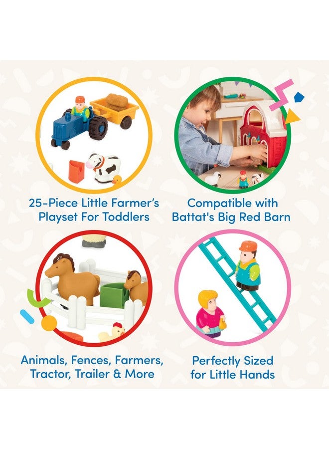 Battat Farm Animal Play Set - 25 Toy Farm Animals, Fences, Farmers, Tractor, Trailer & More for Toddlers 18 Months+ - Farm Playset - Image 3