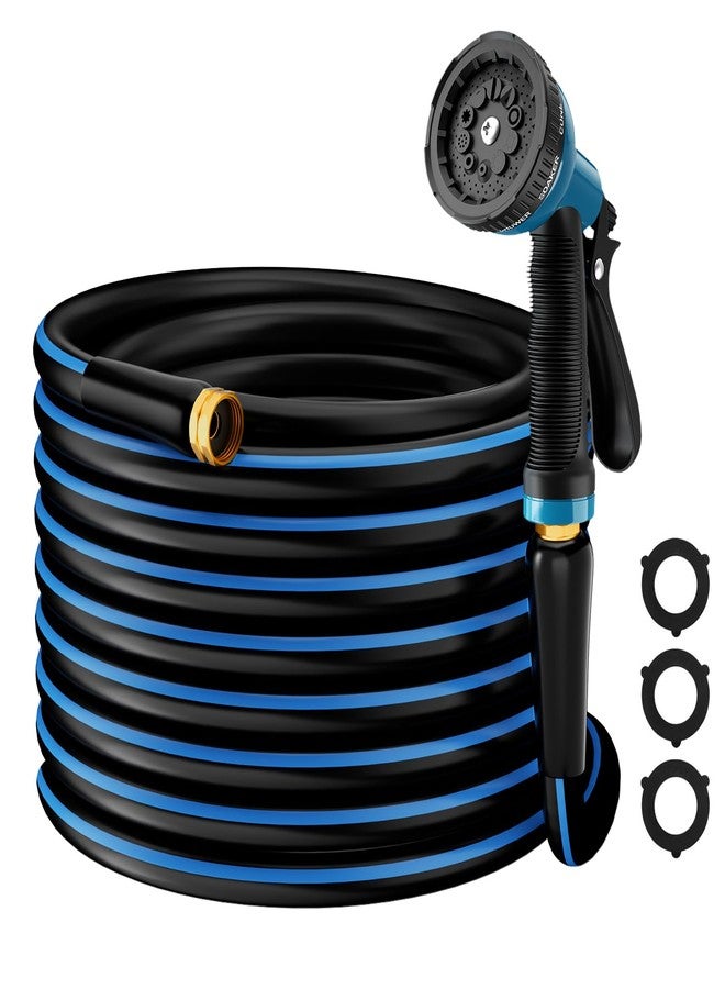Besiter Heavy Duty Garden Hose 5/8"50FT: Flexible Rubber Water Hose with 10 Function sprayer - Durable Pipe for Outside Campers Farmer - Long Length Easier for Cleaning Lawn Watering Plants - Image 1