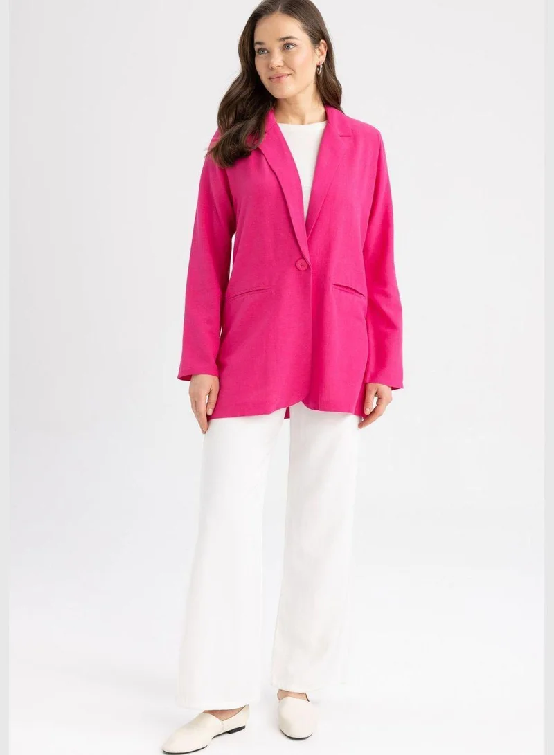 ديفاكتو Woman Regular Fit Crew Neck Blazer