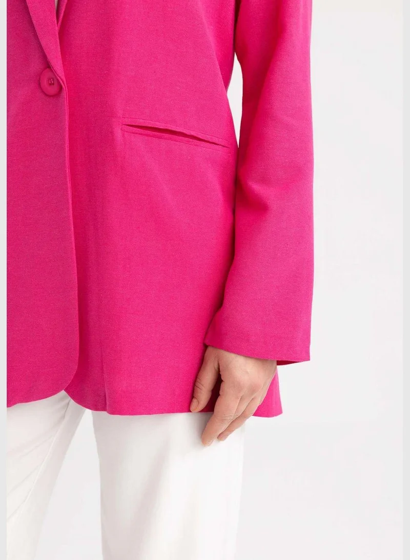 ديفاكتو Woman Regular Fit Crew Neck Blazer