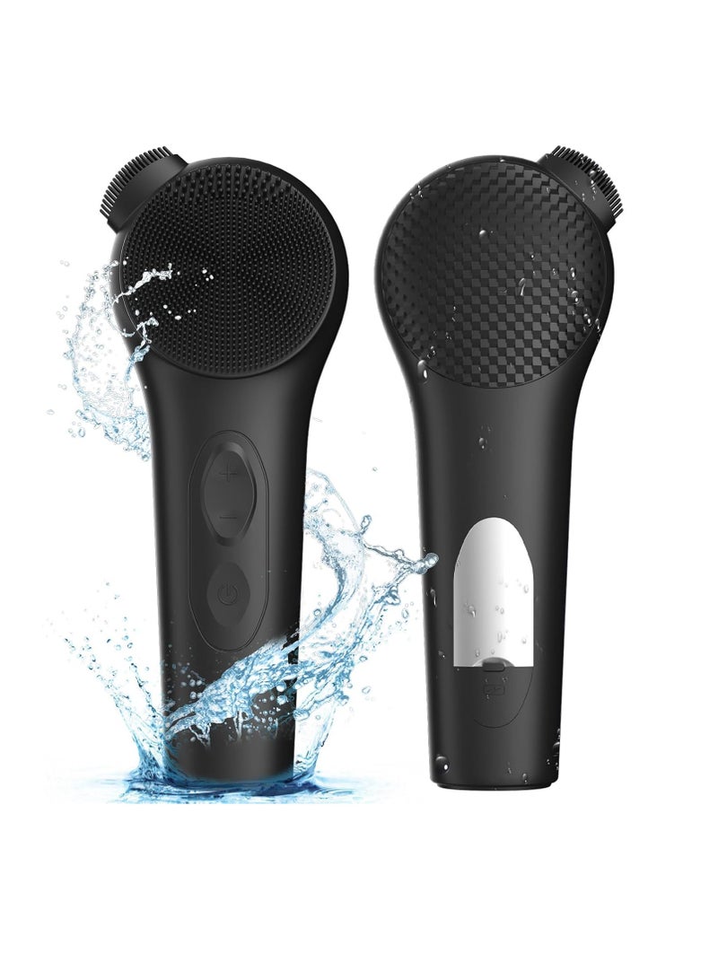 Generic Silicone Face Scrubber, Durable Deep Cleansing Face Exfoliator, Waterproof Rechargeable Facial Cleansing Brush, Vibrating Face Scrub Brush For Men And Women, (1pc, Black) - Image 1
