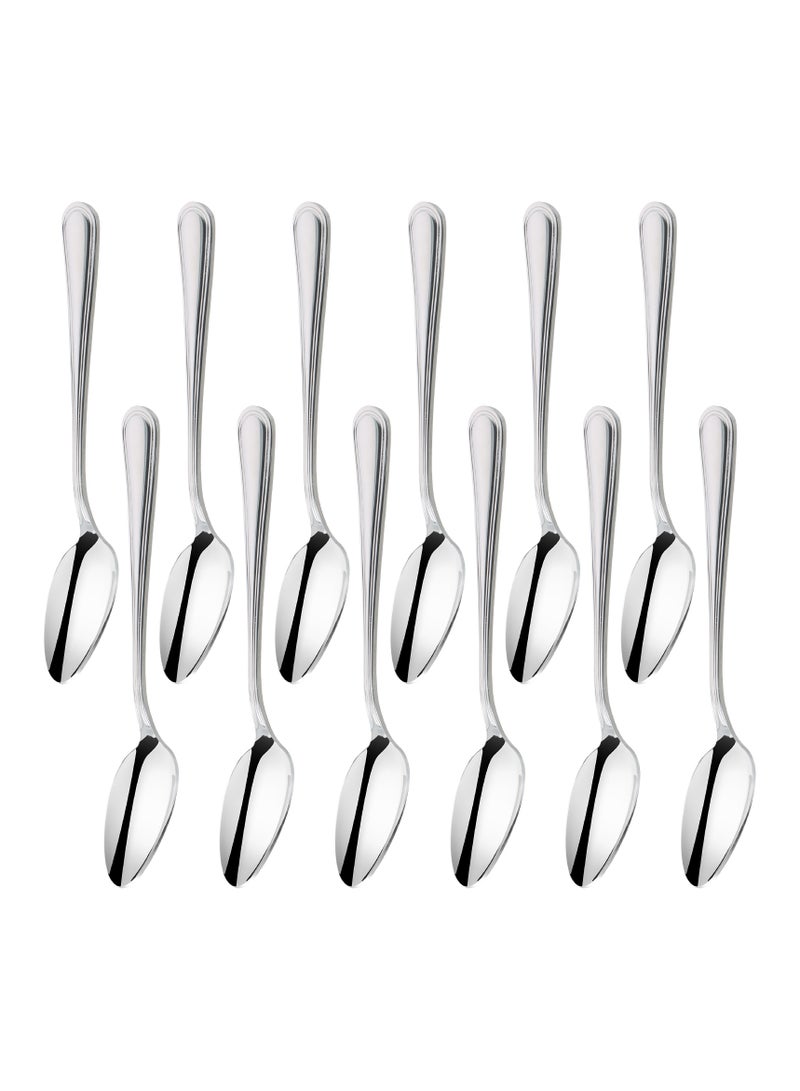 Stainless Steel Tea Spoon Set of 12, 15cm Durable Cutlery with Elegant Handle Design, Dishwasher Safe  - Image 1