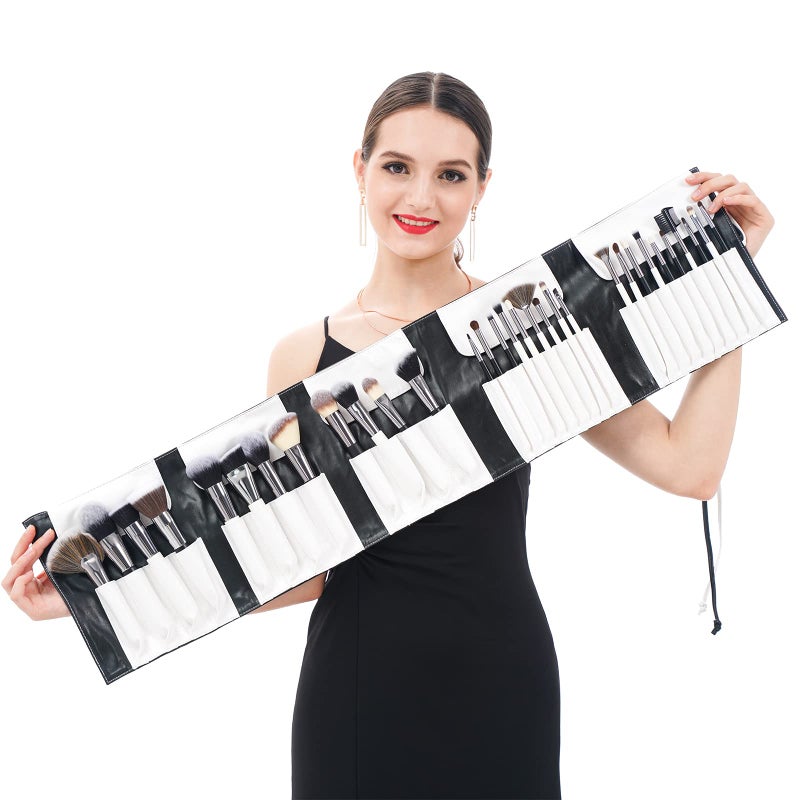 DUcare Professional Makeup Brushes Set 31Pcs Panda Series Makeup Brush Set Kabuki Foundation Blending Face Powder Blush Concealers Eye Shadows With Leather Case Organizer - Image 2