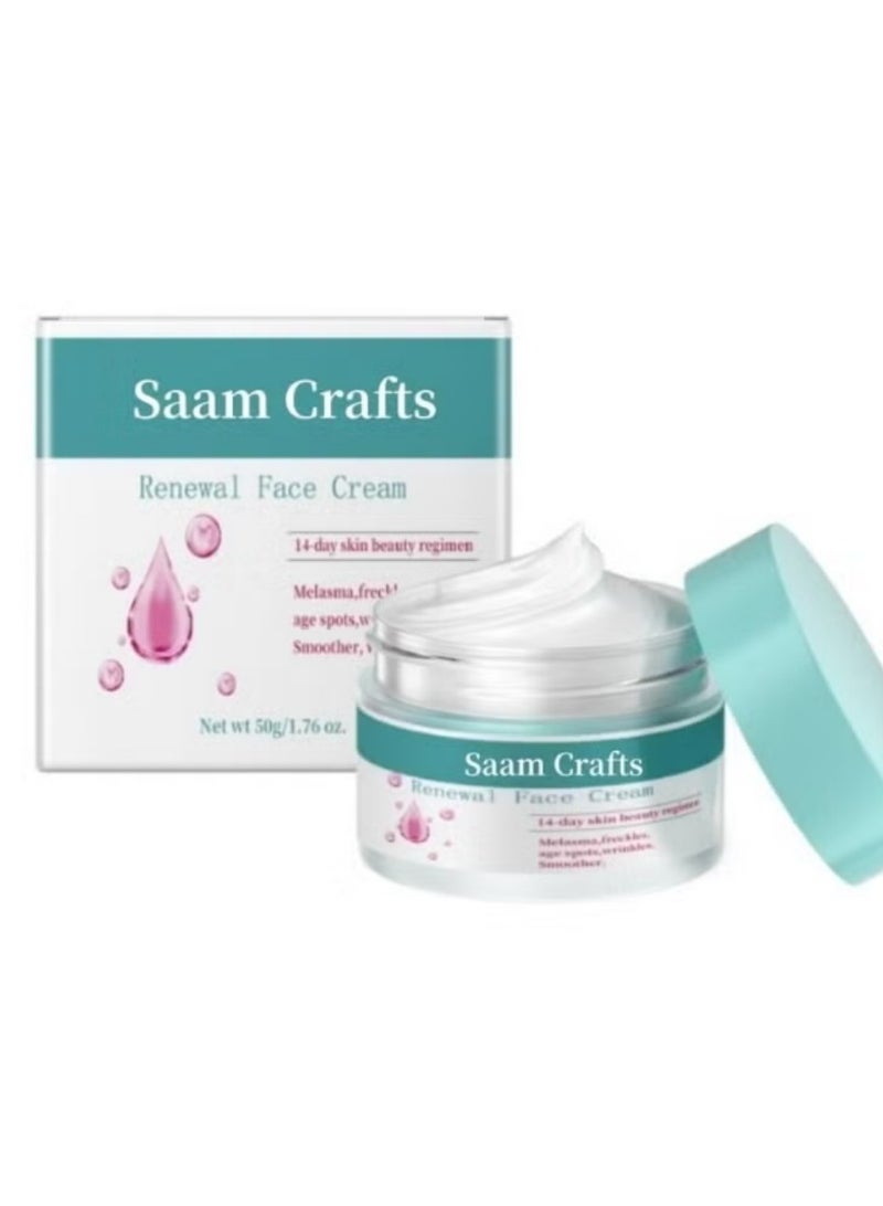 Saam Crafts Saam -Crafts Face Cream，Saam -Crafts Cosmetics Cream Dark Spots Cream,Saam Renewal Face Cream  for Melasma and Freckles Treatment for All Skin Types,Anti-wrinkle Face Cream,Korean Saam -Crafts Renewal Face Cream -50g - Image 1