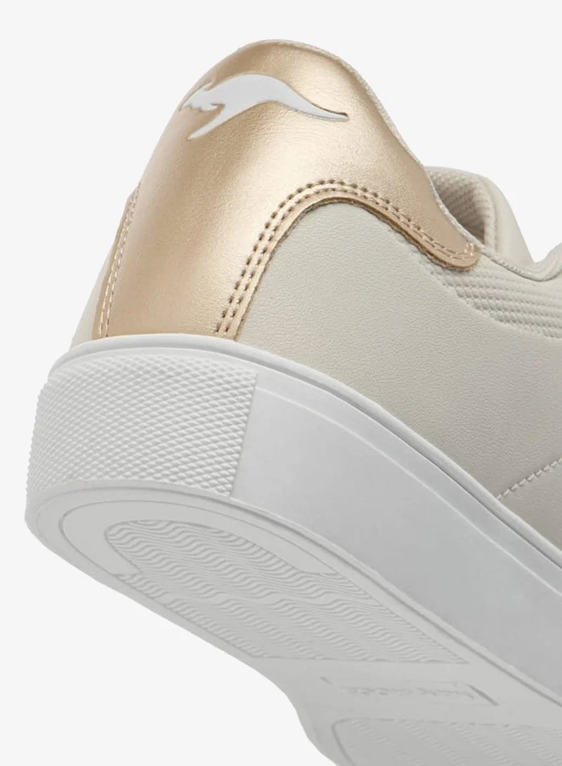kangaROOS BEIGE Women's Panelled Slip-On Sports Shoes With Metal Accent for Women | Best Price UAE