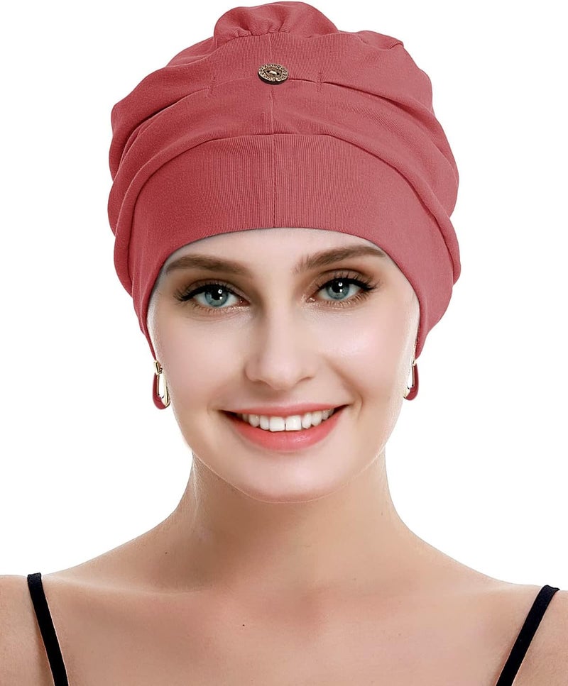 osvyo Cotton Chemo Turbans for Women Cancer Hairloss hat - Cotton Lightweight Headwear Sealed Packaging - Image 3