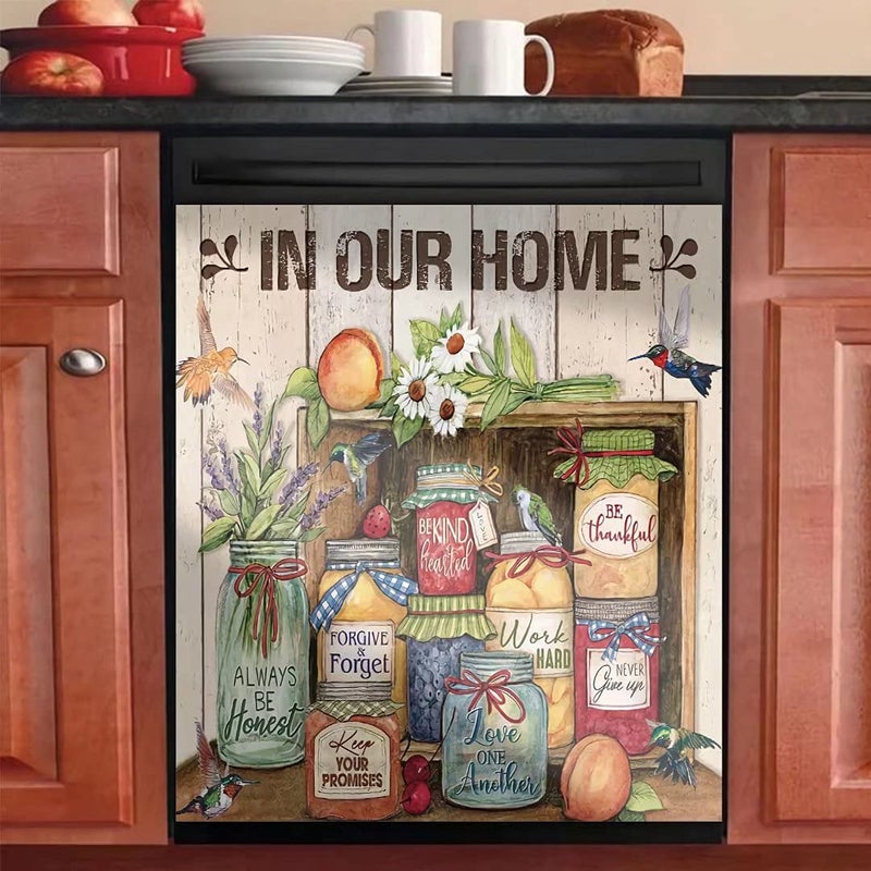 MLGB Our Home Decorative Dishwasher Door Magnet Cover  Front Panel Sticker for Kitchen 