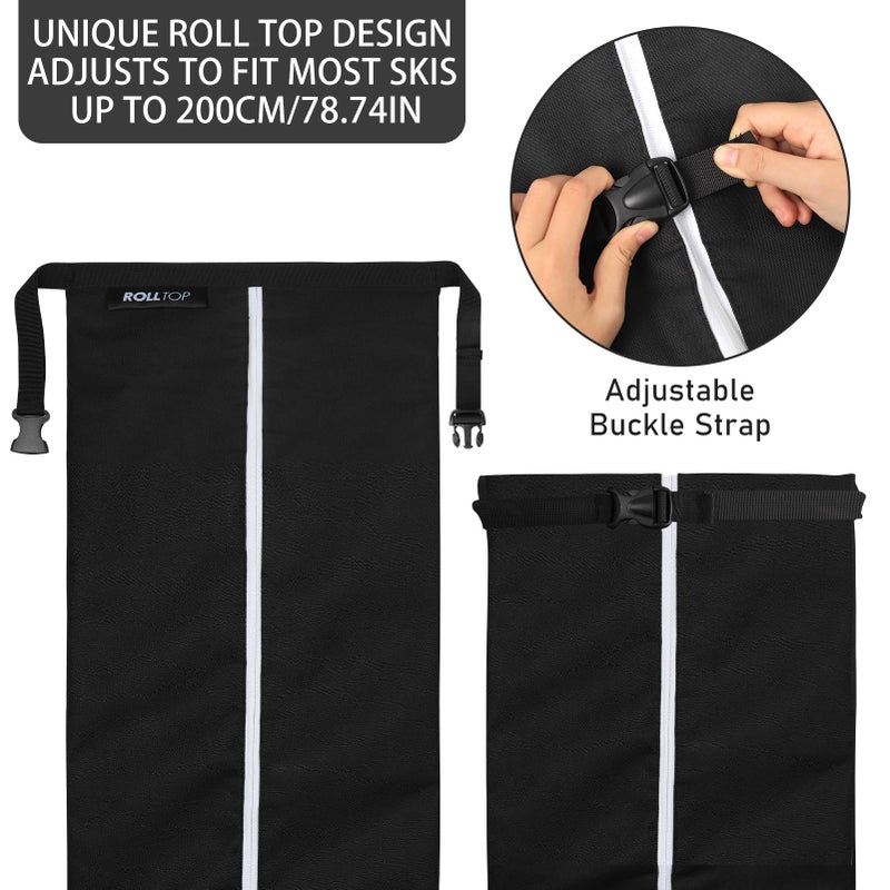 AzReference Padded Ski Bag with Wheels, Roller Ski Bag, Snow Ski Bags for Air Travel, Store & Transport Double Skis up to 200cm - Image 5
