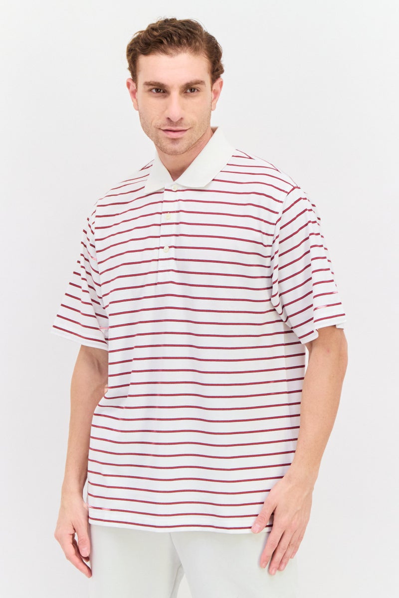 Greg Norman Men Sportswear Fit Short Sleeves Outdoor Polo, Off White - Image 1