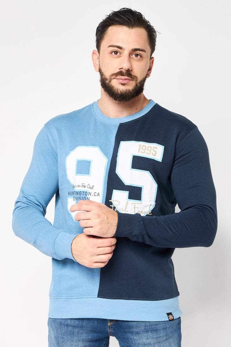 Paul Frank Men Crew Neck Graphic Print Long Sleeve Sweatshirt, Multicolor - Image 1