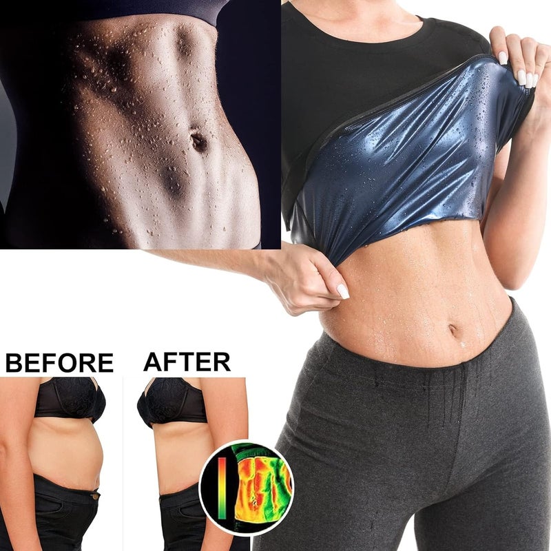 SOLARAE بدلة ساونا للنساء - سترة مدرب الخصر خالية من النيوبرين وبدلة عرق للتدريب الفعال وتشكيل الجسم L/XL - Image 5