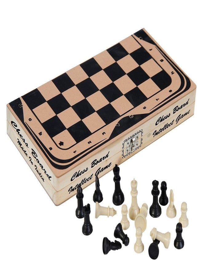 JLG Wooden 14'' Folding Chess Board with Solid Chessmen - Image 1