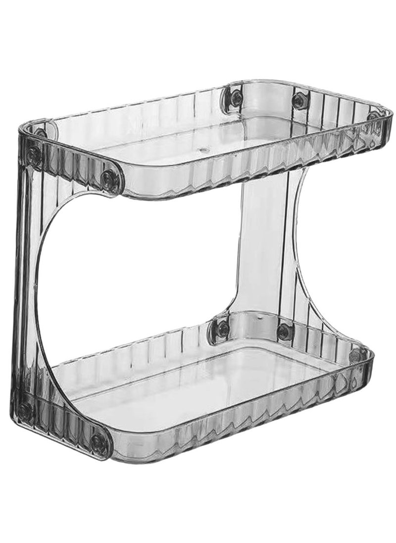 VIO Multifunctional 2 Tier Acrylic Cosmetic Organizer Storage Shelf Caddy Stand Countertop Makeup Rack Vanity Tray for Toiletries Perfume Jewelry Storage Shelf for Dresser Home Kitchen  - Image 5