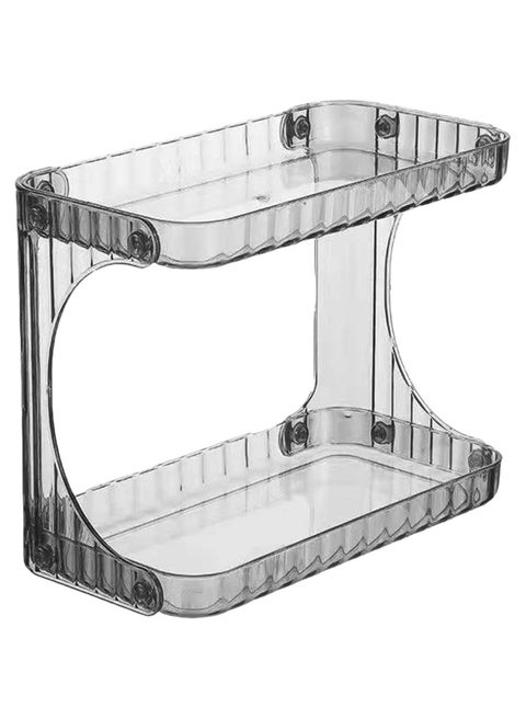 Multifunctional 2 Tier Acrylic Cosmetic Organizer Storage Shelf Caddy Stand Countertop Makeup Rack Vanity Tray for Toiletries Perfume Jewelry Storage Shelf for Dresser Home Kitchen