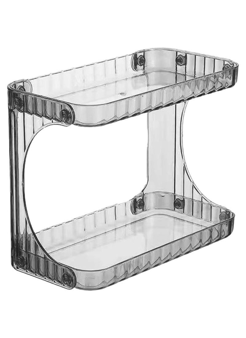 VIO Multifunctional 2 Tier Acrylic Cosmetic Organizer Storage Shelf Caddy Stand Countertop Makeup Rack Vanity Tray for Toiletries Perfume Jewelry Storage Shelf for Dresser Home Kitchen  - Image 1