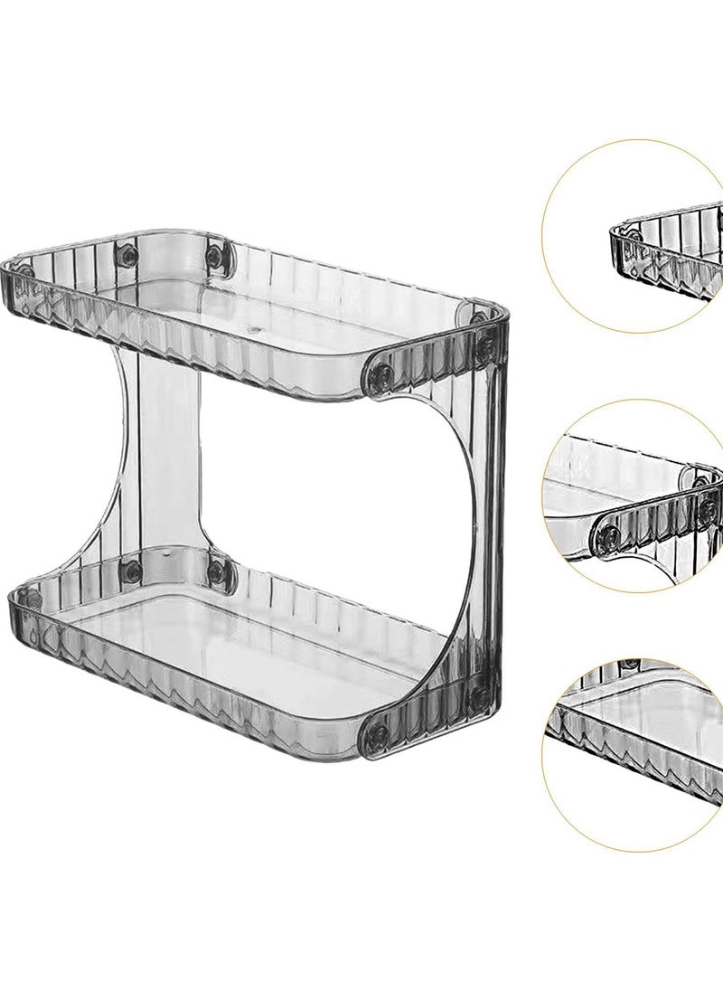 VIO Multifunctional 2 Tier Acrylic Cosmetic Organizer Storage Shelf Caddy Stand Countertop Makeup Rack Vanity Tray for Toiletries Perfume Jewelry Storage Shelf for Dresser Home Kitchen  - Image 3