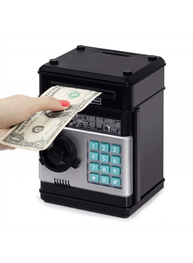 Refasy Kids Toys for Boys Girls Age 3-5,Electronic Piggy Banks for Kids Money Savings Box Toys Mini ATM Coin Bank for Children Best Birthday Xmas Gifts Cash Coin Can for Kid 8-12 Year Old Black - Image 1