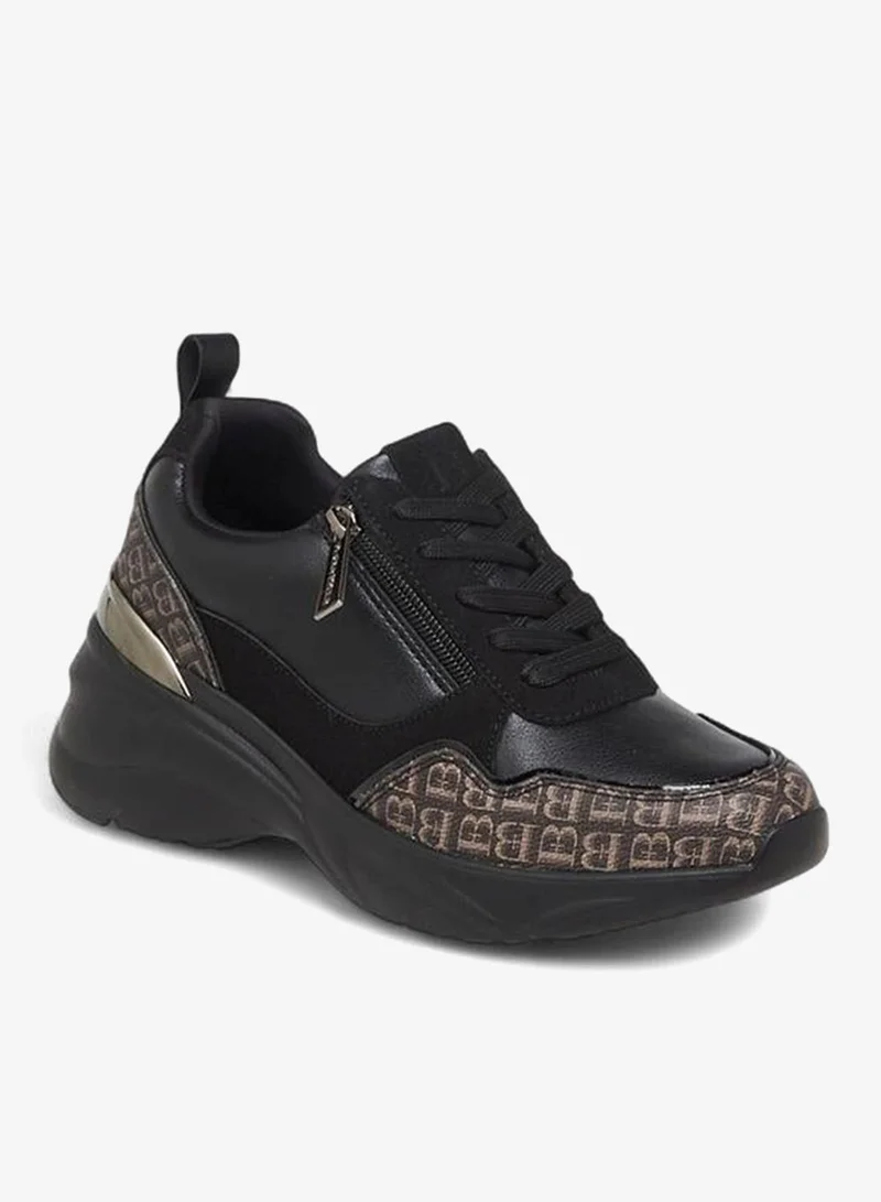 Flora Bella By Shoexpress Women Monogram Panel Lace-Up Sneakers