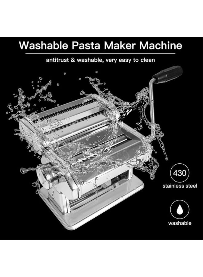 ELTRAZONE Noodle Roller | Homemade Pasta Maker Machine | Adjustable Thickness | Hand Crank Noodle Manual Hand Crank Pasta Machine | Heavy Duty Stainless Steel Noodles Cutter - Image 4