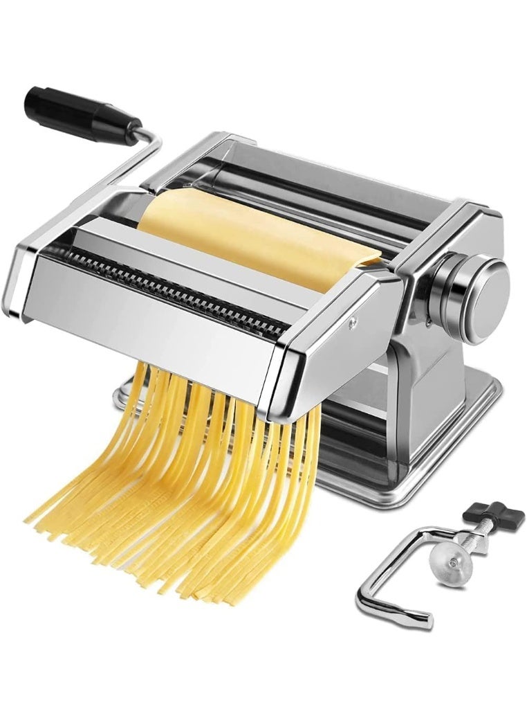 ELTRAZONE Noodle Roller | Homemade Pasta Maker Machine | Adjustable Thickness | Hand Crank Noodle Manual Hand Crank Pasta Machine | Heavy Duty Stainless Steel Noodles Cutter - Image 1