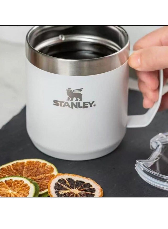 Stanley Camp Mug, Stainless Steel Thermal Tumbler, Lightweight And Portable Coffee Cup With Handle, Dishwasher Safe Durable Travel Mug For Water Tea, Coffee, (1pc, Black) - Image 2