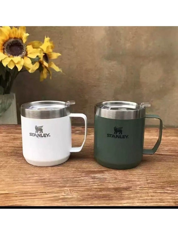 Stanley Camp Mug, Stainless Steel Thermal Tumbler, Lightweight And Portable Coffee Cup With Handle, Dishwasher Safe Durable Travel Mug For Water Tea, Coffee, (1pc, Black) - Image 3