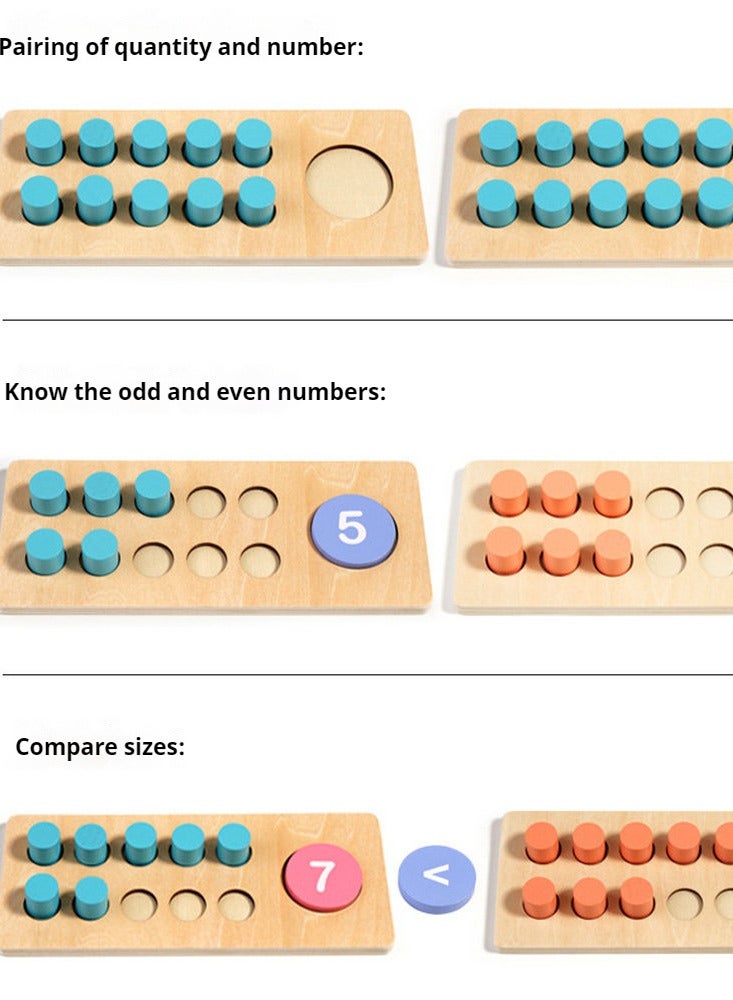 Wooden ten-grid array sense teaching aids addition and subtraction arithmetic counter children's math artifact puzzle Mon's toy - Image 5