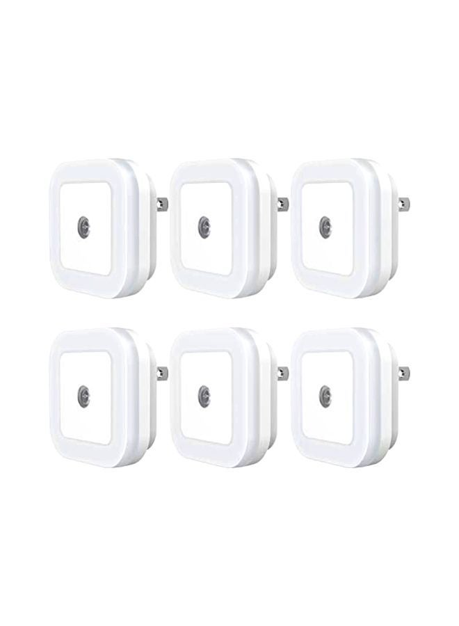 NIBEMINENT 6-Piece LED Night Lights White 2.2x2.2x1.6inch - Image 1