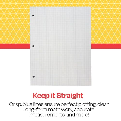 School Smart-86667 Double Sided Grid Paper, 3 Hole Punched, 8-1/2 x 11 Inches, 1/4 Inch Rule, White, Pack of 500 - Image 4