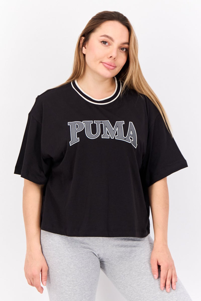 PUMA تي شيرت تدريب بأكمام قصيرة مريحة للنساء، أسود - Image 1