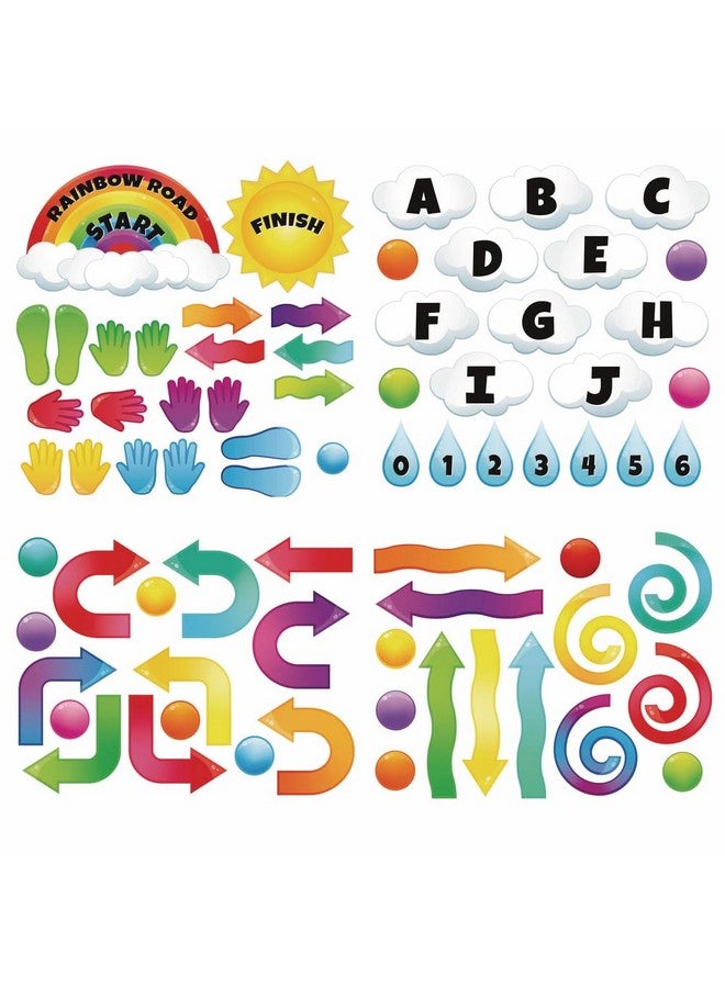 Really Good Stuff Rainbow Sensory Path Decals For Floor & Wall Deluxe Sensory Kit (159 Decals) Rainbow Stickers For Classroom Teacher Essentials And Must Haves.  - Image 1
