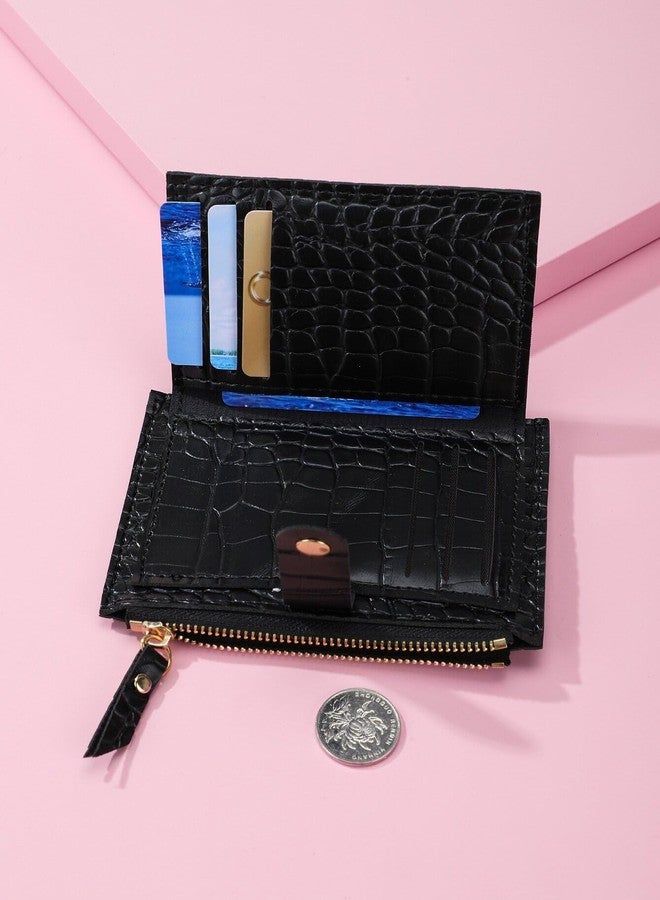 Vintage Croco Embossed Leather Clutch Black - Image 2