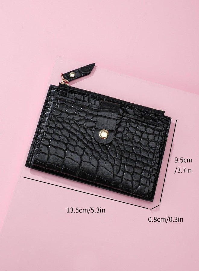 Vintage Croco Embossed Leather Clutch Black - Image 3