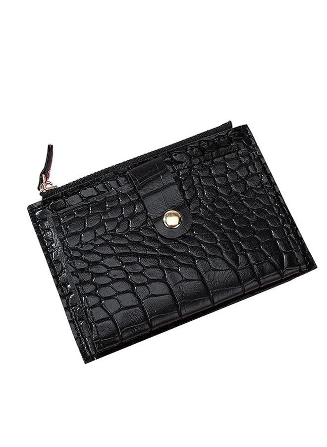 Vintage Croco Embossed Leather Clutch Black - Image 1