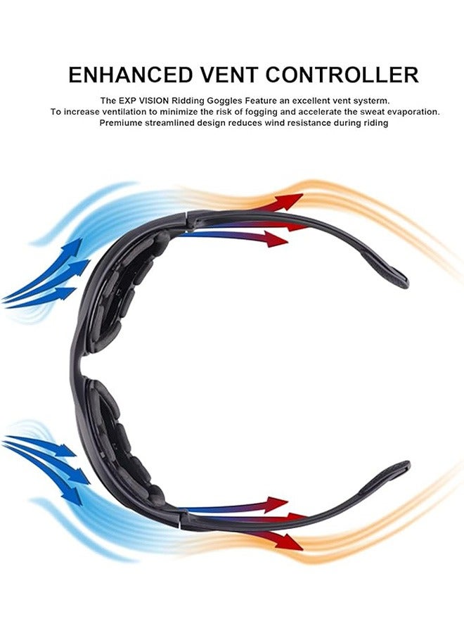 Polarized Motorcycle Riding Goggles, Windproof Cycling Glasses UV400 Outdoor Sports Sunglasses Interchangeable Lenes for Running, Baseball Golf, Driving, Fishing, Riding, Mountain Bike, Hiking - Image 3