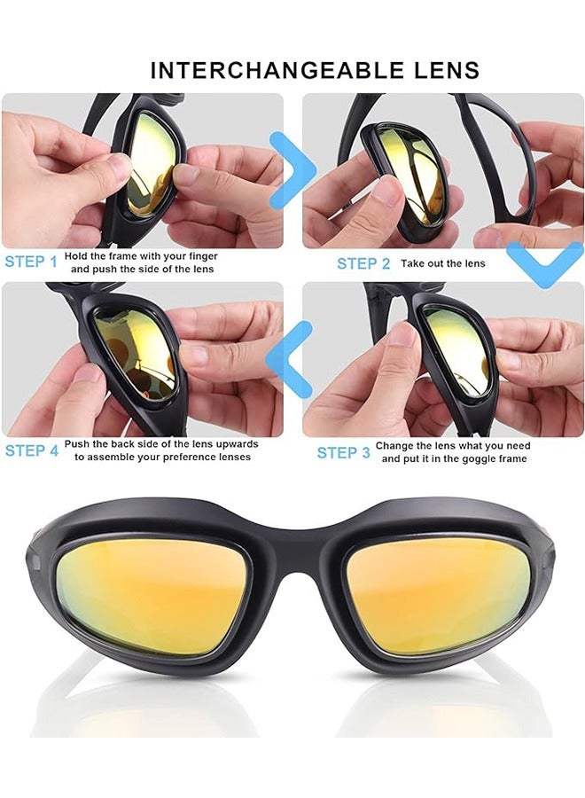 Polarized Motorcycle Riding Goggles, Windproof Cycling Glasses UV400 Outdoor Sports Sunglasses Interchangeable Lenes for Running, Baseball Golf, Driving, Fishing, Riding, Mountain Bike, Hiking - Image 5