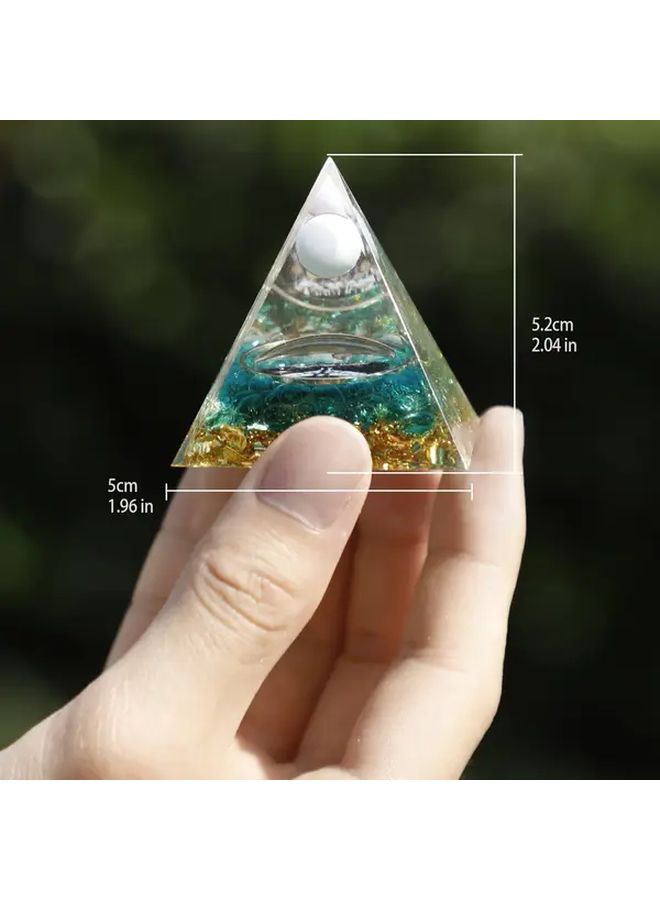 Model A Crystal Ball Resin Pyramid Home Decor Meditation Purple Red Butterfly - Image 3