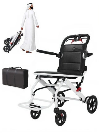 Super Lightweight 6.2 kg Portable Transport Wheelchair. Easy to Travel, User-Friendly Foldable, with Locking Hand Brakes, for Adults or Child up to 100kg Trolleys for Seniors Aircraft Travel - pzsku/Z0E852B2D9CE1B1569B72Z/45/1751012452/8f6524a8-51e6-4a6e-8f19-696b42256679