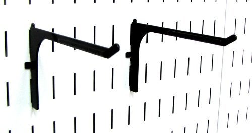 Wall Control 6in Reach Extended Hook Pair - Slotted Metal Pegboard Hooks Pegboard and Slotted Tool Board – Black - Image 1