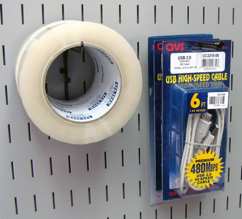 Wall Control 6in Reach Extended Hook Pair - Slotted Metal Pegboard Hooks Pegboard and Slotted Tool Board – Black - Image 3