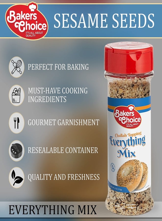 Baker's Choice مزيج بيكرز تشويس الشامل لتزيين خبز الشالا - مزيج توابل طبيعي بالكامل لتزيين خبز البيغل بالسمسم - عبوة قابلة لإعادة الإغلاق - كوشير - 113 غرام - بيكرز تشويس - Image 2