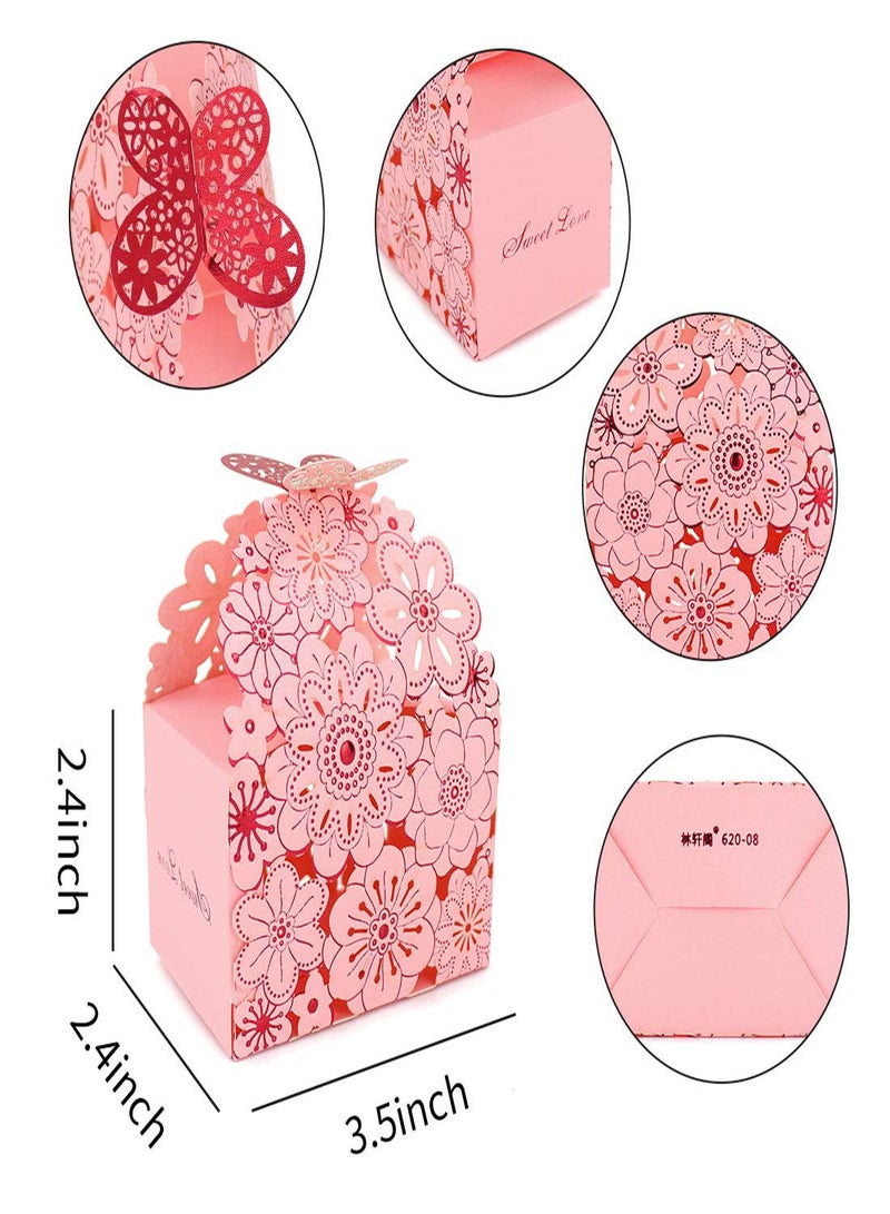 SYOSI Flower Butterfly Hollow Candy Box, 50Pcs Mini Cookie Gift Boxes Butterfly Party Decoration Wedding Favors Chocolate Box for Wedding Bridal Birthday Party Supplies, European Wedding Candy Box - Image 4