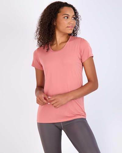 REALESSENTIALS Real Essentials 5 Pack Womens Short Sleeve TShirts Workout Tops Fitness Pilates Gym Activewear Athletic Set 12 S Pack of 5 - Image 3