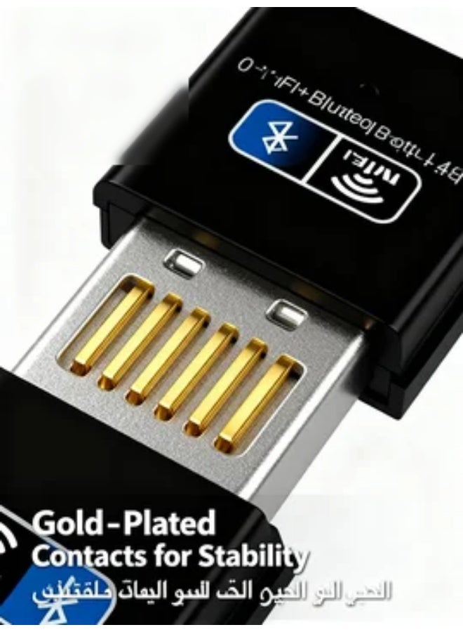 robotgcc 150M WiFi & Bluetooth 4.0 USB Adapter | 2-in-1 Wireless Receiver for PC & Laptop | Stable Internet + BT Connectivity for Keyboards, Mice, Speakers & Devices - Image 4